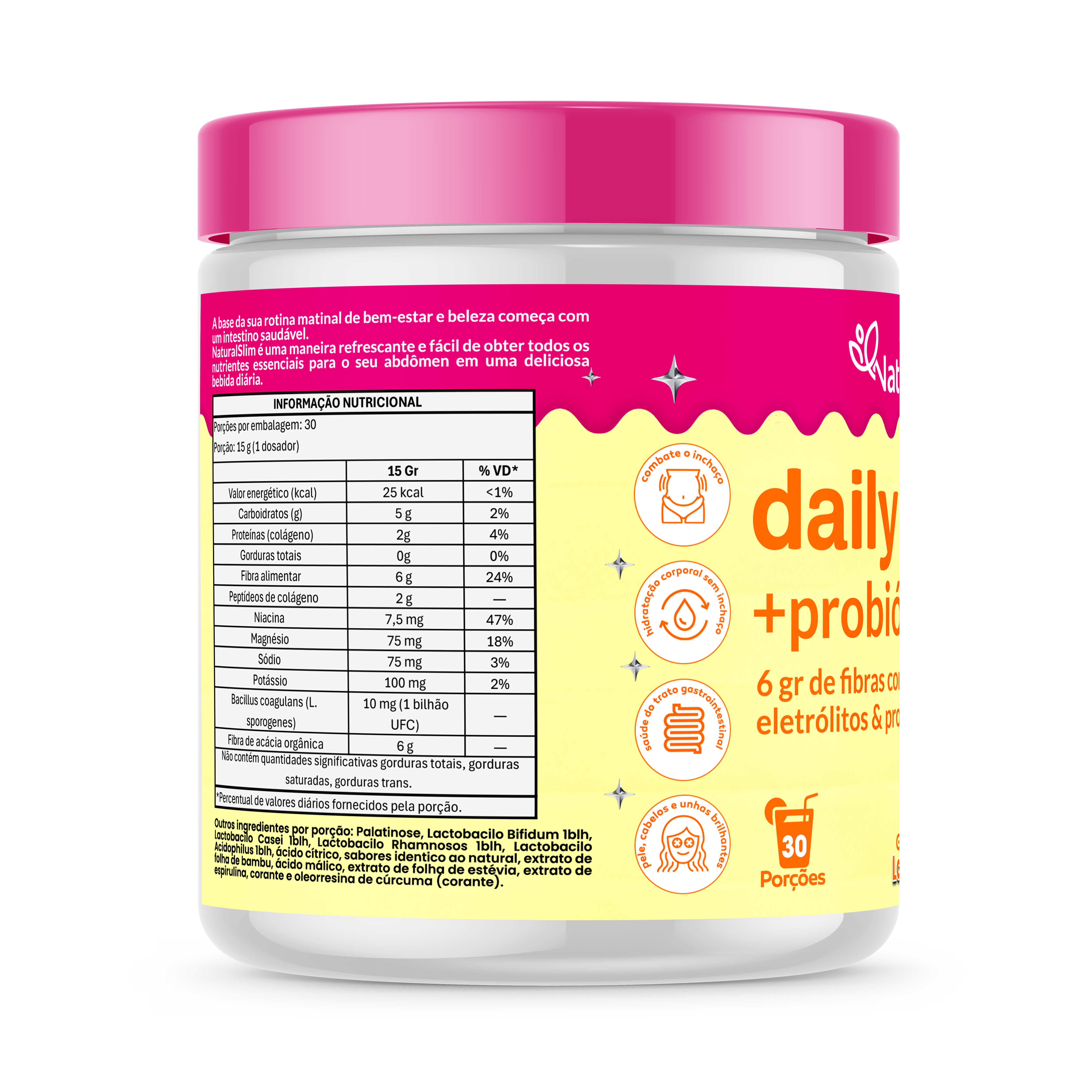 Daily Fiber Suplemento Diário 450 Gramas Laranja Natural Slim
