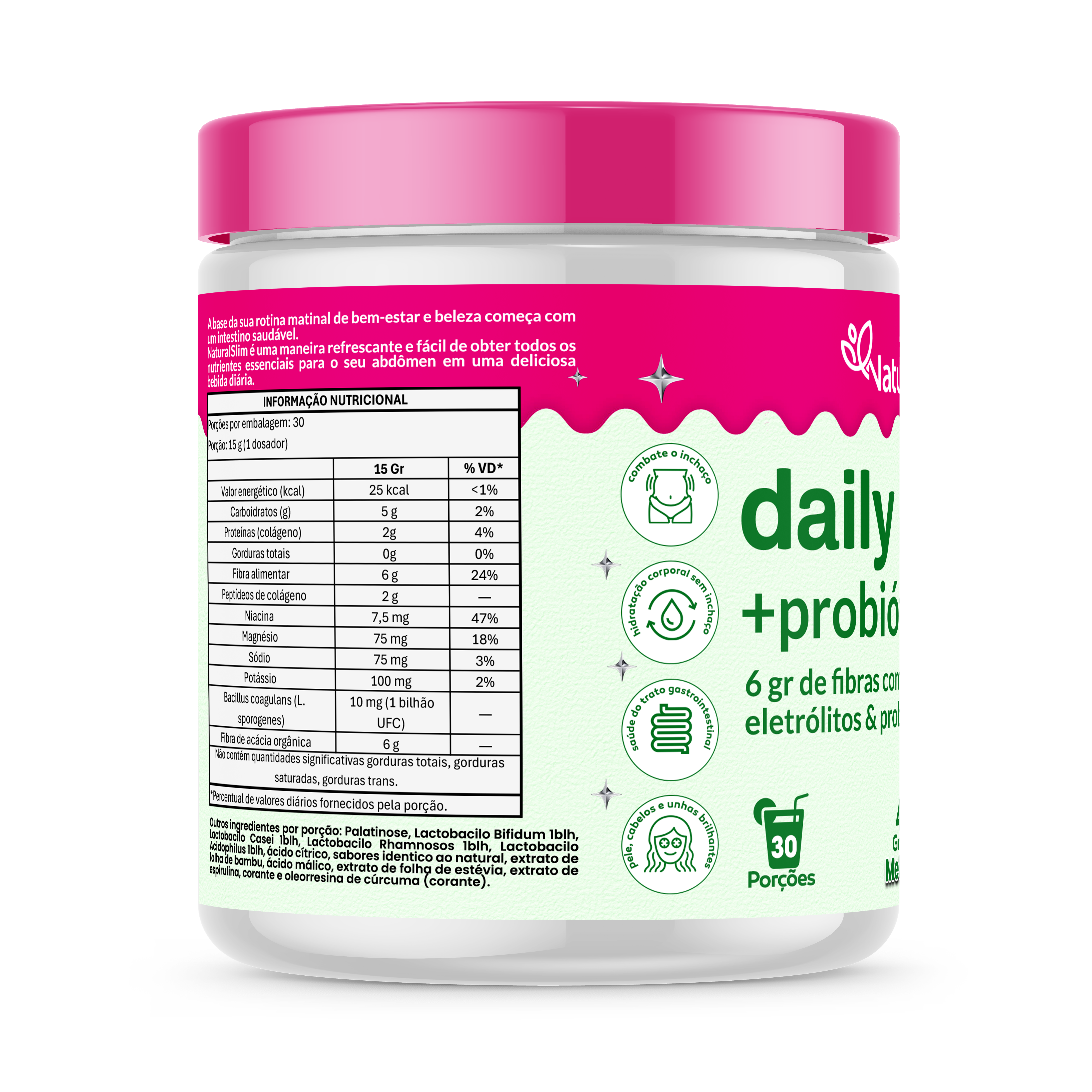 Daily Fiber Suplemento Diário 450 Gramas Melancia Natural Slim